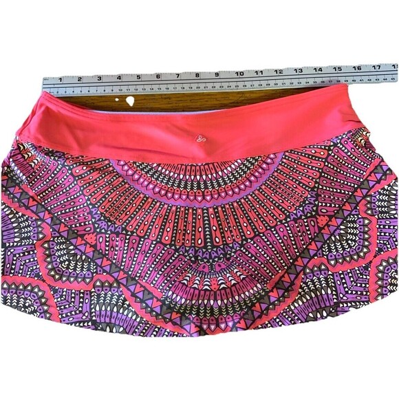 prAna Sz Small High Rise Swim Skirt Swimsuit Pink Purple Spring Break Gym EUC - Picture 7 of 11